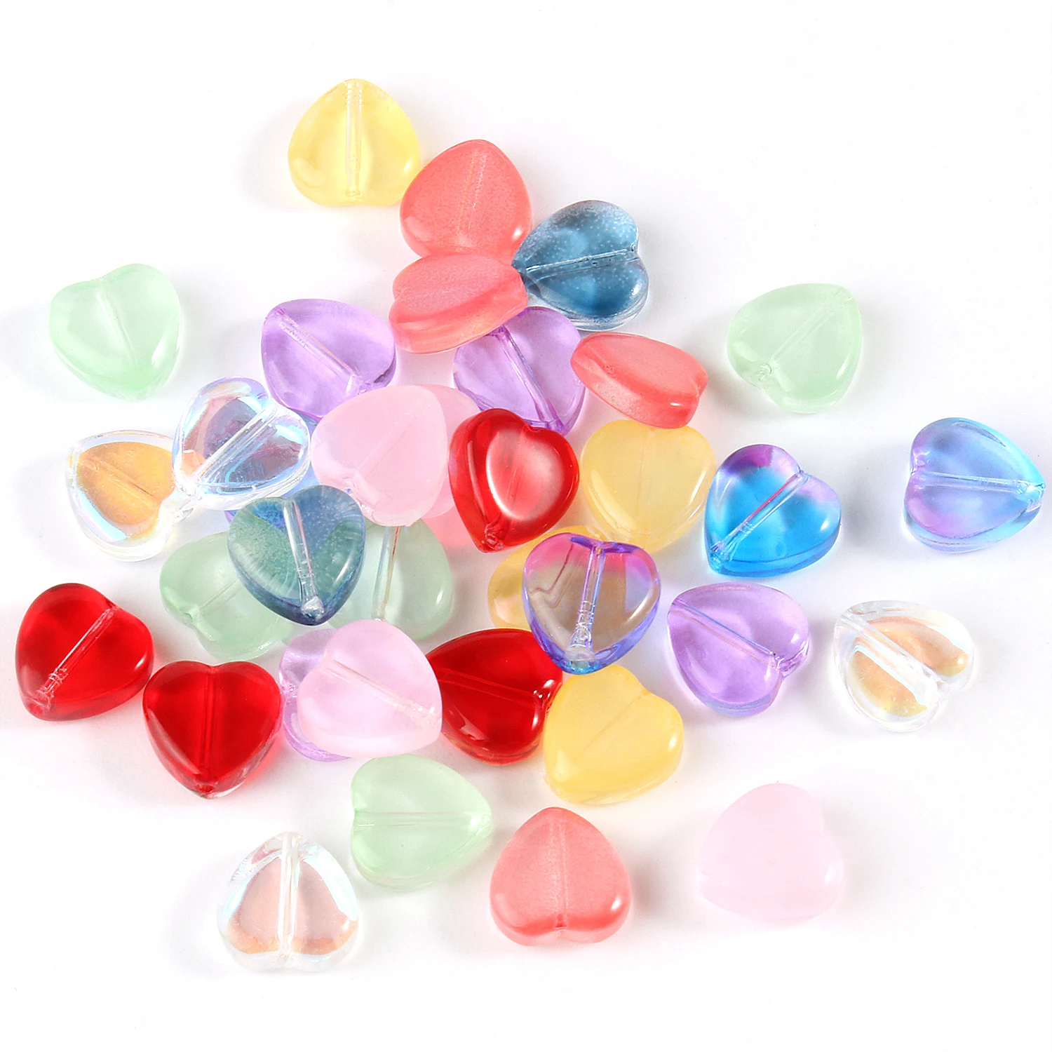 Love Heart Lampwork Crystal Beads 20pcs 40pcs Czech Glass Loose Beads For Jewelry Making Diy Needlework Bracelet Accessories