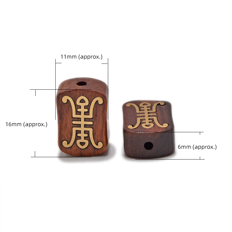 MZ201 Nepal Inlaid Copper Beads Natural Rosewood Beads Tibetan Bead Antique Golden For Jewelry Making DIY Bracelet Yoga Necklace