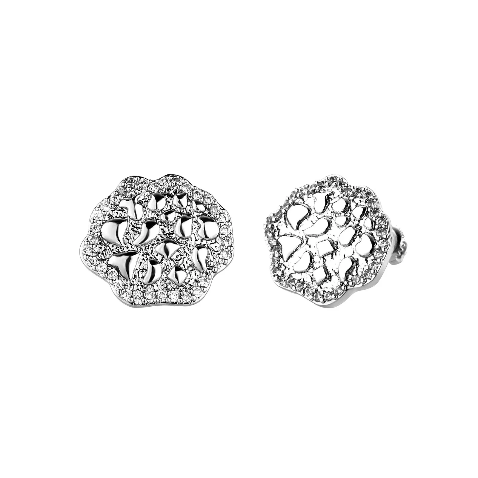 GUCY Flower Shape Zirconia Earrings Sparkle Bling Women Micro Paved Earring AAAA Cubic Zircon Fashion Jewelry Gift