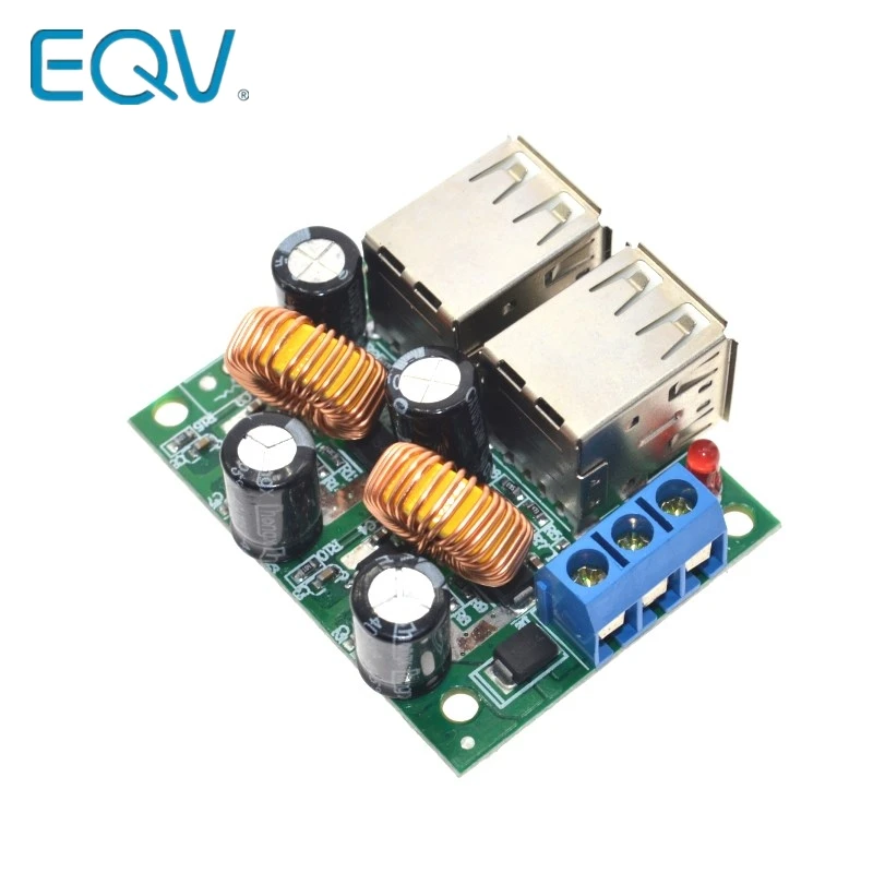4-USB Port Step-down Power Supply Converter Board Module DC 12V 24V 40V to 5V 5A For MP3/MP4 Phone Car Equipment