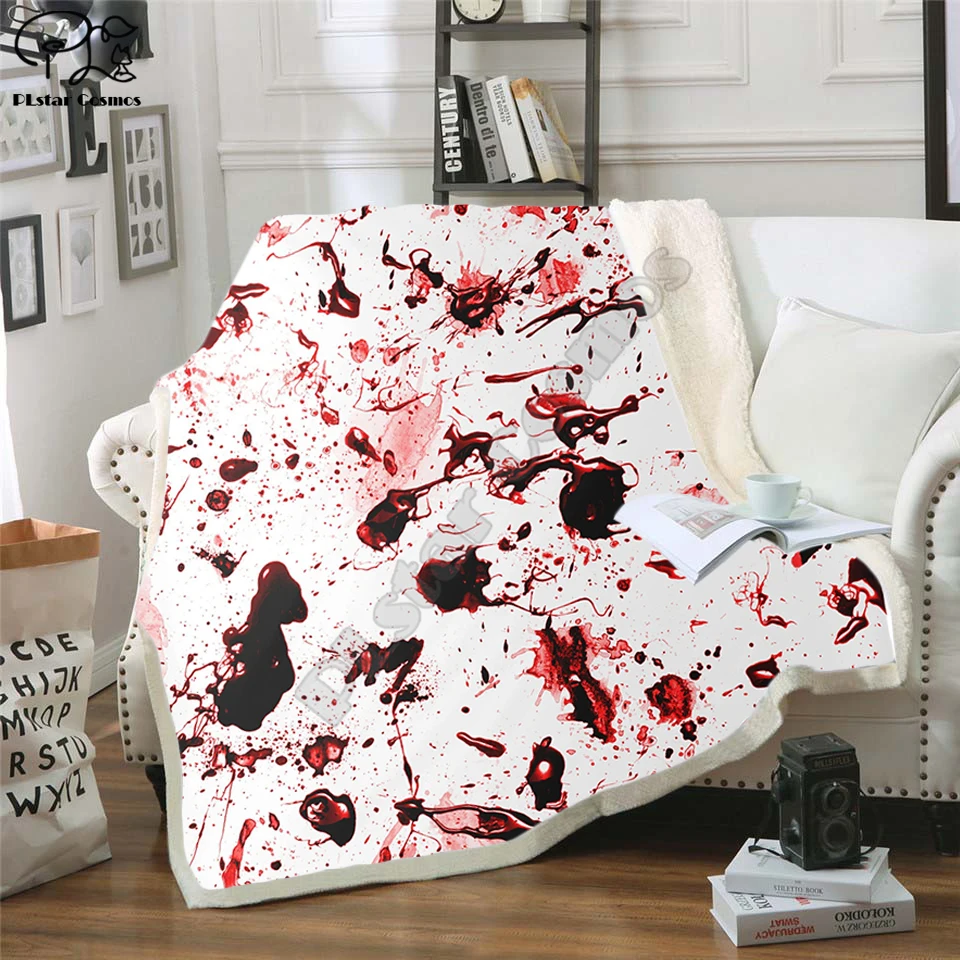 Blood Splatter Fleece Blanket Plush 3d Printed for Adults Sofa Sherpa Fleece Bedspread Wrap Throw Blanket