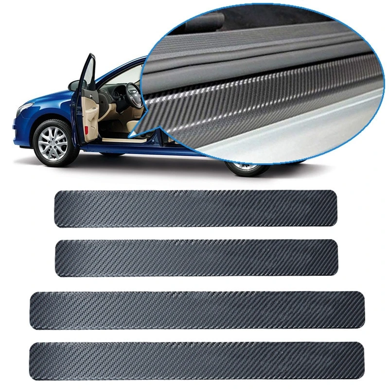 

4 PCS Universal Car Door Sill Anti kick Stickers Scuff Anti Scratch Carbon Fiber Auto Door Sticker