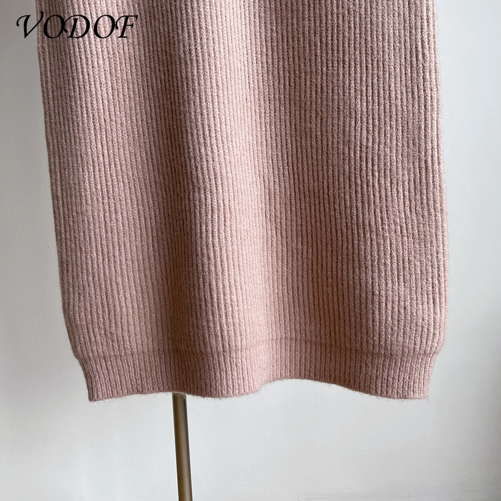 Vodof Winter Herfst Oversized Gebreide Kasjmier Trui Vrouwen V-hals Basic Thicken Truien Vrouwelijke Knit Truien Top