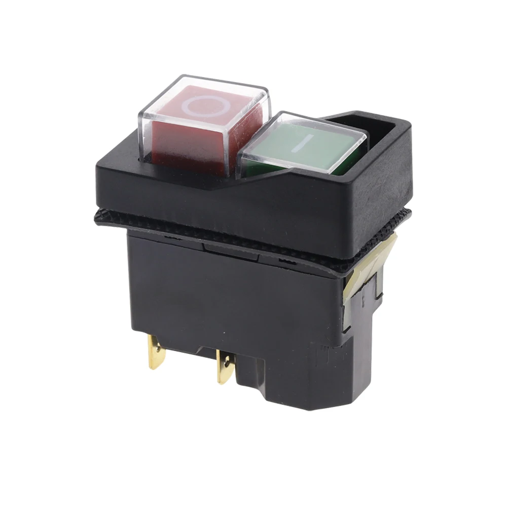 250V 16A Waterproof Magnetic On Off Switch KLD28 4 Pin Start Stop Magnetic On Off Switch for Workshop Machines 54*30*55mm