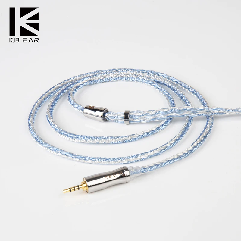 KBEAR Expansion 24 Core 4N Silver Plated Upgrade Earphone Cable MMCX/2PIN/QDC/TFZ Earbuds Connector For BL03 KBEAR KS1 TRI I3