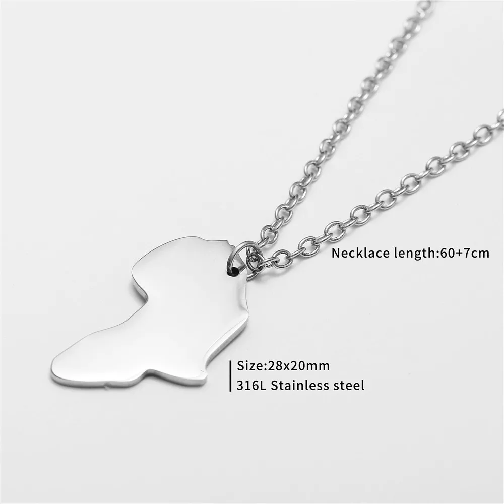 Hot Sale African Map Pendant Necklaces For Men & Women Stainless Steel Star Compass Feather Peace Bar Fatima Pendant Necklace