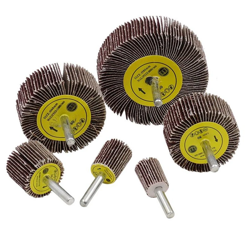 16-80Mm 80 Nhám Nhám Nắp Bánh Xe Đĩa Mài Dremel Phụ Kiện Giấy Nhám Dụng Cụ Đánh Bóng 6Mm lắc Chân Cho Khoan