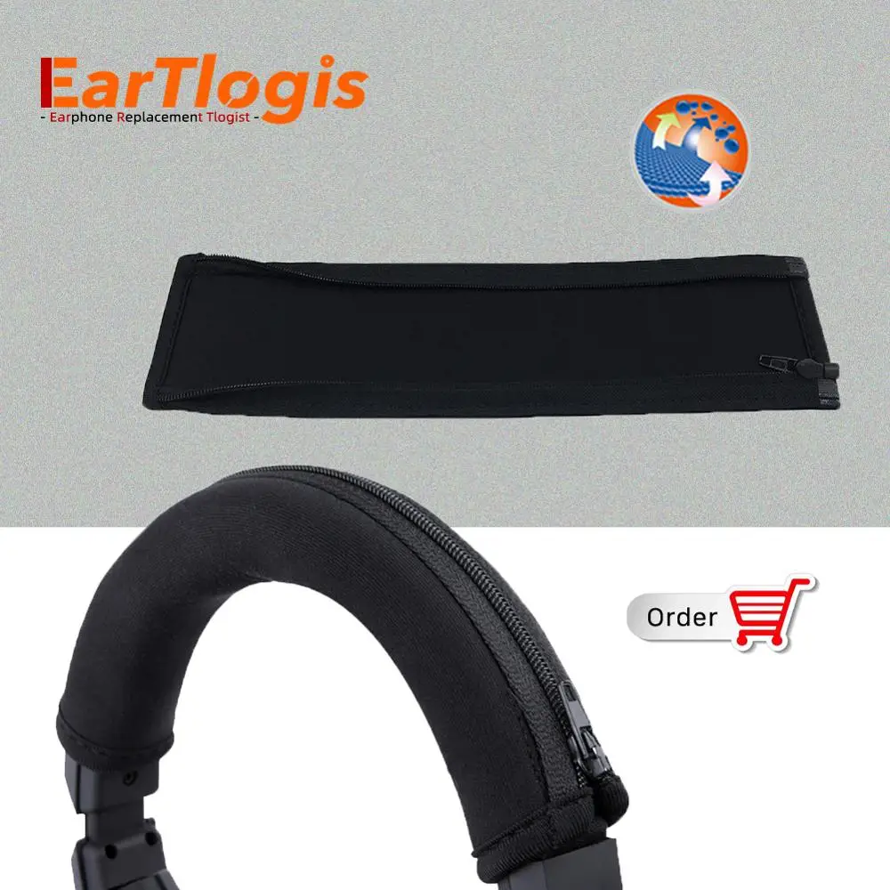 EarTlogis Replacement Bumper for Sony MDR-100ABN WH-H900N Headset Parts Sleeve Cover Headband Cups pillow