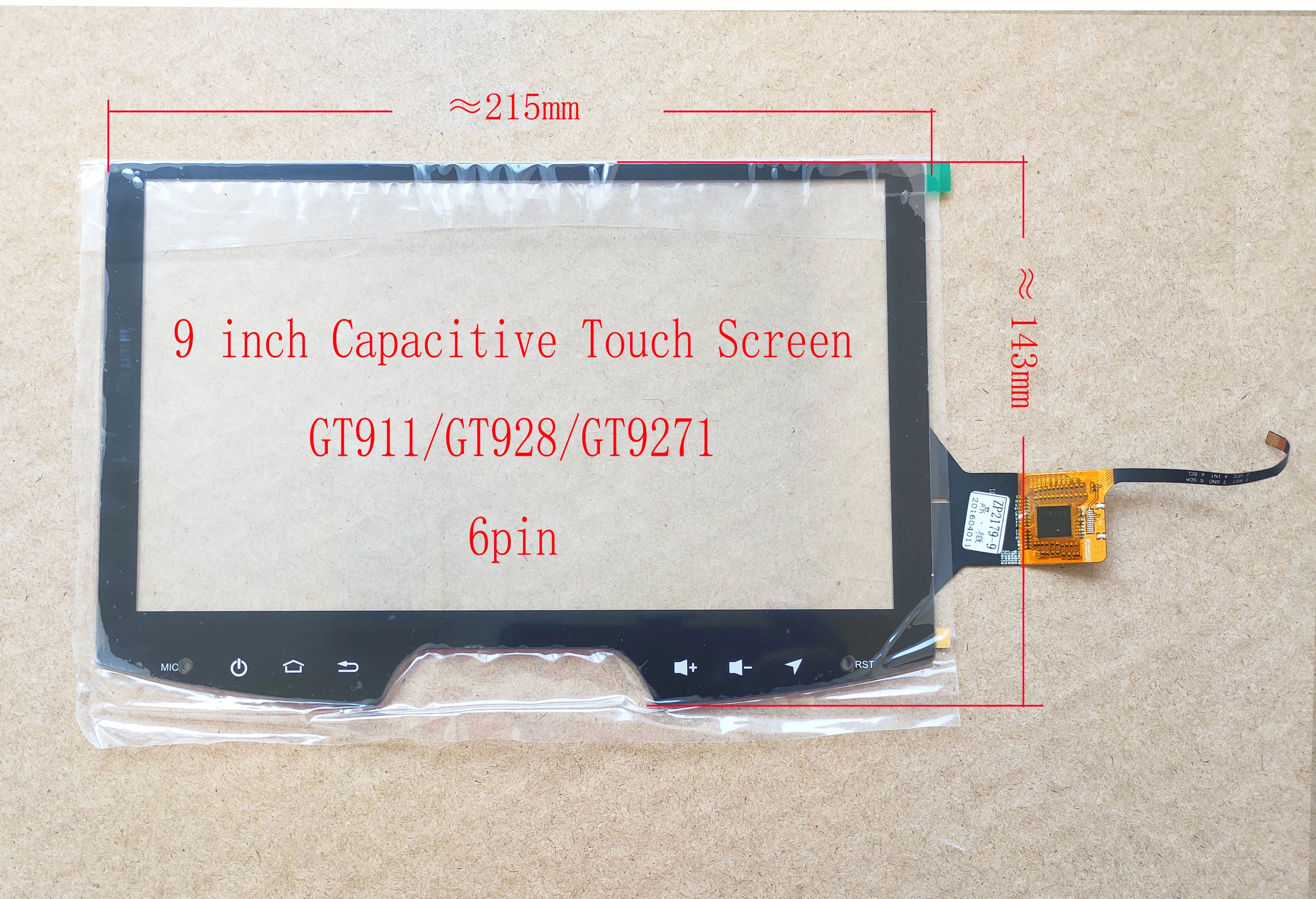 

9 inch Capaivitve Touch Sensors, digitizers For Hyundai Celesta,Elantra Car Radio Carpc DIY Univesal GT911 6pin 215mm*143mm