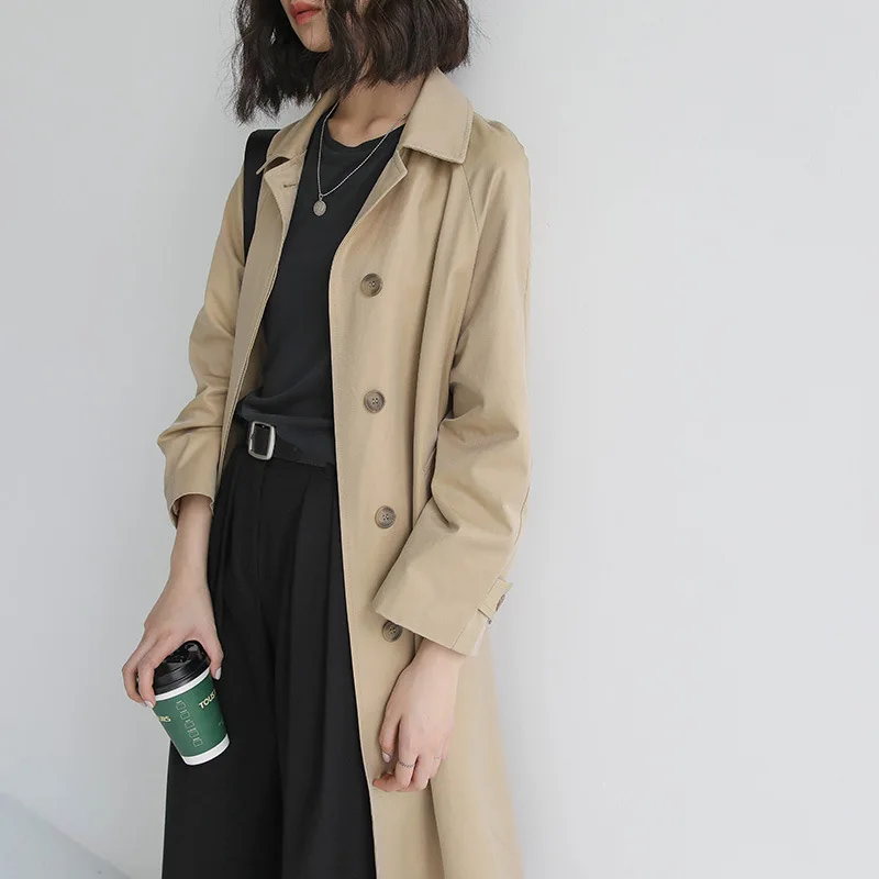 

2019 Autumn New Windbreaker Jacket Women Long Single Breasted Slim Trench Coat With Belt High Quality Business Outerwear Female