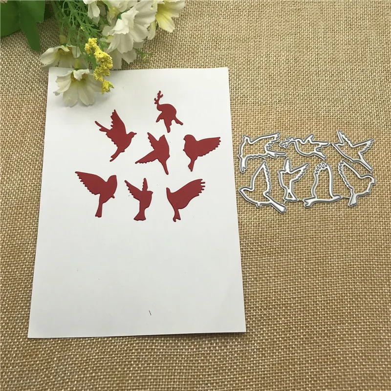 Birds A flock of Card Metal Cutting die keychain shaker Heart Paper Key Chain Scrapbook Paper Craft Card Punch Art Knife Cutter