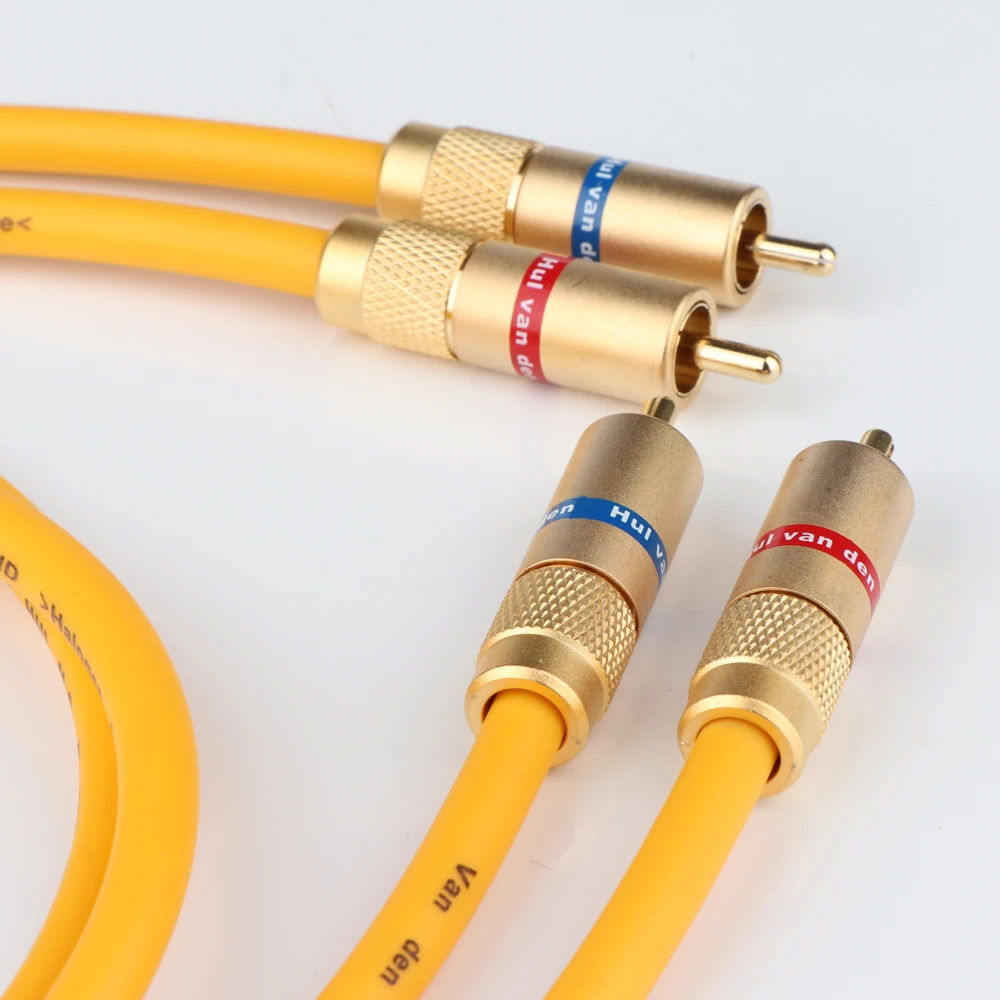 1 par de cables de Audio Van Den Hul M.C D-102 MK III con Cable RCA a RCA VDH chapado en oro (Cable a granel en 1 pieza sin conectores RCA)