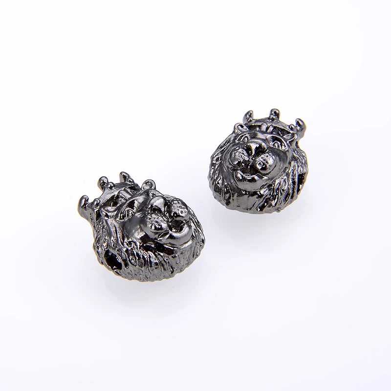 10PCS/ pack NEW Accessories King Crown Lion Head Spacer Beads Charm Beads Large Hole leo Beads Men's Jewelry making Findings