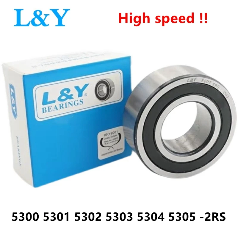 

4pcs L&Y high speed bearing 5300 5301 5302 5303 5304 5305 -2RS 2RS double row angular contact ball bearings