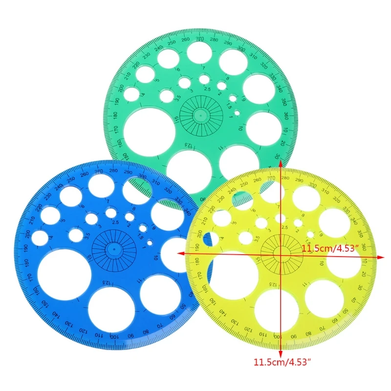 1 Pcs Stationery 360 Degree Round Ruler Transparent Circle Office School Drafting Supply Protractor Modern Master Template