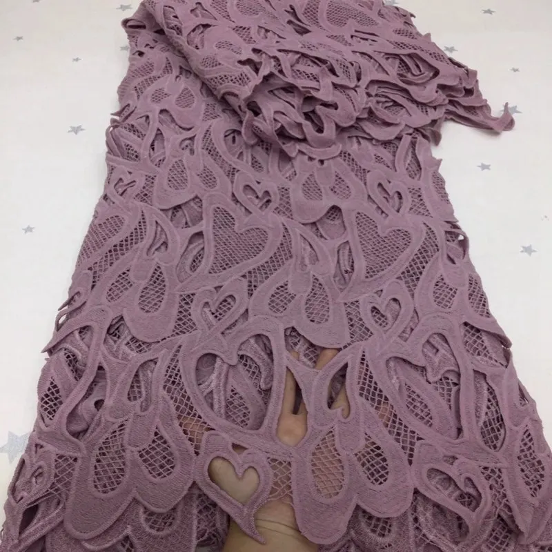 New Design African Guipure Lace Fabric High Quality French Nigerian Embroidered Cord Lace Fabric TS5930