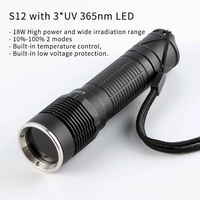 Convoy S12 UV Flashlight with 3*UV 365nm Led Torch Flash Light 21700 Linterna Ultraviolet Lanterna Ultra Violet Latarka