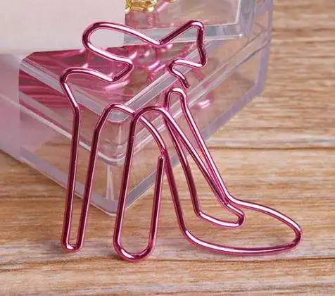 Elegante Cartoon Paper Clip, Pin Rosa, Golden Clip Mão, Forma Paper Clip, 8pcs
