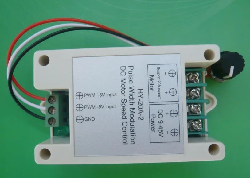 HY-20A-2 PWM DC Motor Geschwindigkeit Regler Unterstützt Variable Frequenz Eingang Control 0-5v Control 9V-48V