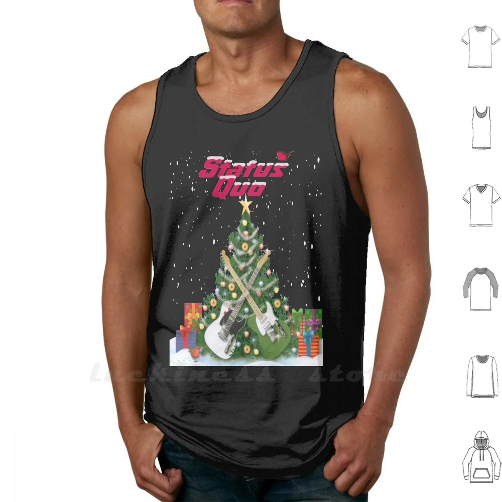 Status Quo - It'S Christmas Time Tank Top Cotton Vest Sleeveless Men Women Status Quo Christmas