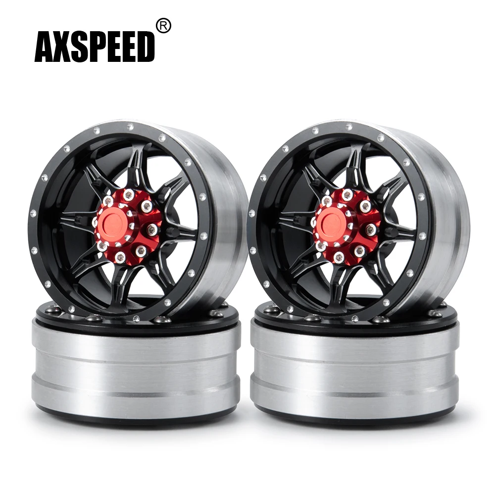 AXSPEED CNC lega metallica 1.9 pollici Beadlock mozzi ruota cerchi per Axial SCX10 D90 TRX-4 1/10 RC Crawler auto camion modello parti di