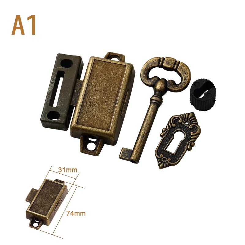 Retro Vintage 2Sets European Antique Cupboard Desk Drawer Locks Cabinet Locks Funiture Hardware