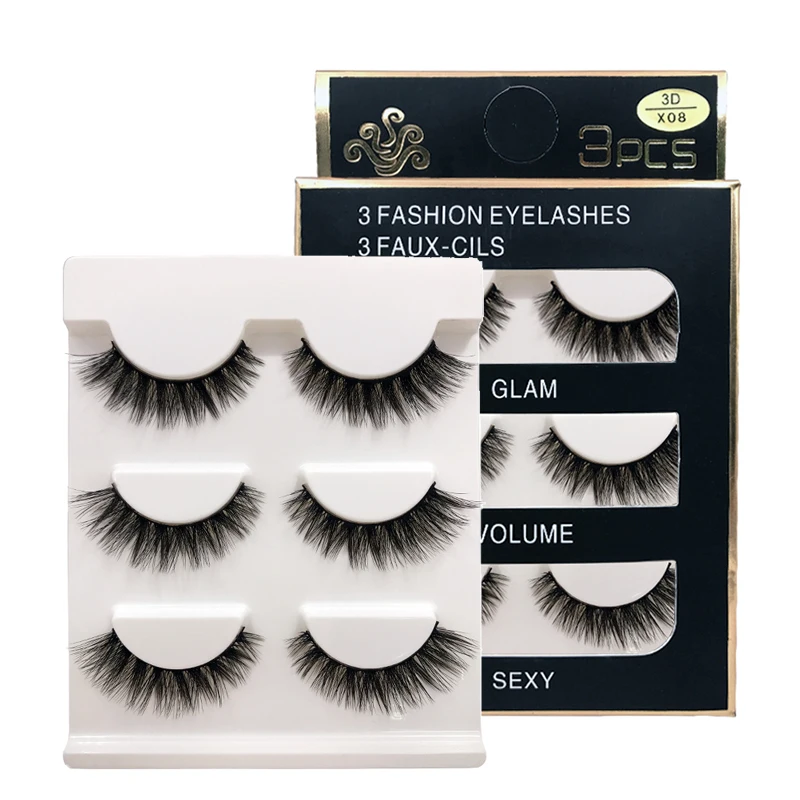 MEISHENJIE 3 Pairs Natural False Eyelashes Thick Make ups 3d Mink Lashes Soft Eyelash Extension Fake Eyelash Long Mink Eyelashes