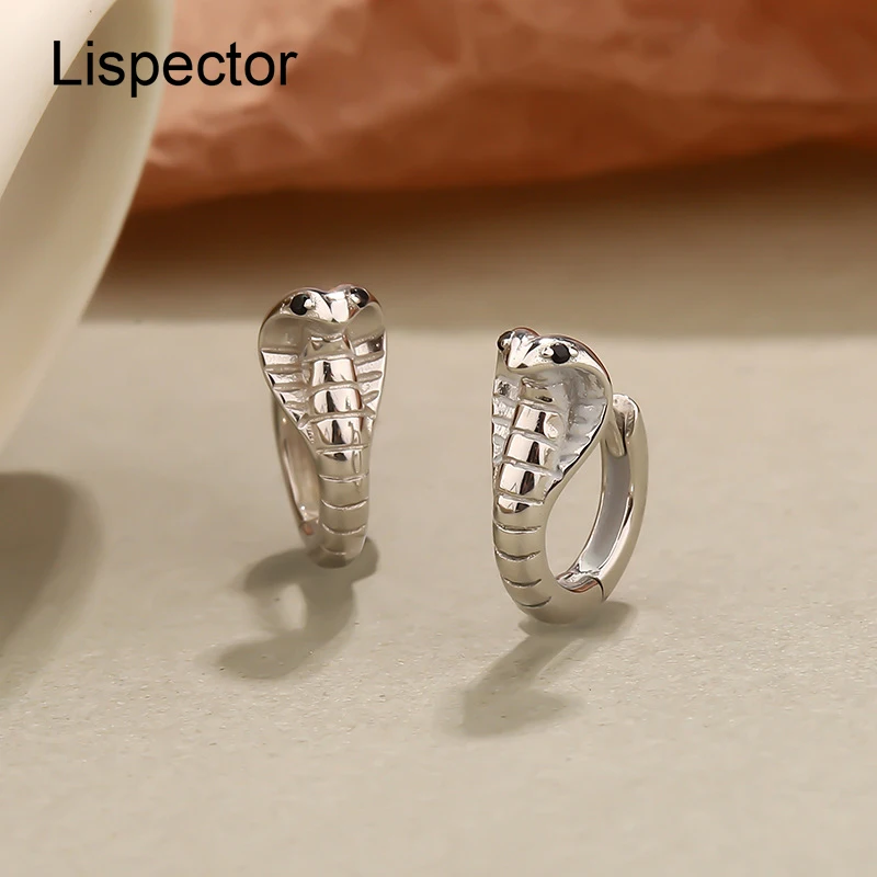 

Lispector 925 Sterling Silver Retro Cobra Hoop Earrings for Women Vintage Chic Snake Shape Earrings Gothic Punk Female Jewelry