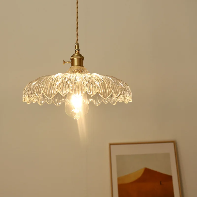 Modern Glass Pendant Lighting Fixture Luminaire Green Flower Bar Restaurant Hanging Light Lamp Creative Shop Bedroom Bedside