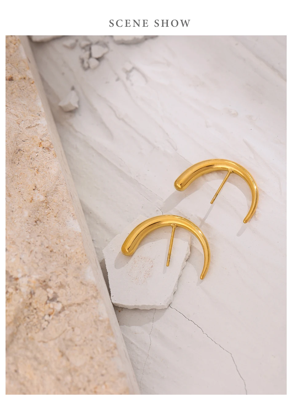 Yhpup Geometrische Ohrstecker aus Edelstahl, einfache Metallstruktur, ungewöhnlich, für Damen, Sommer, wasserdicht, Charm-Schmuck, Geschenk – Detail 10