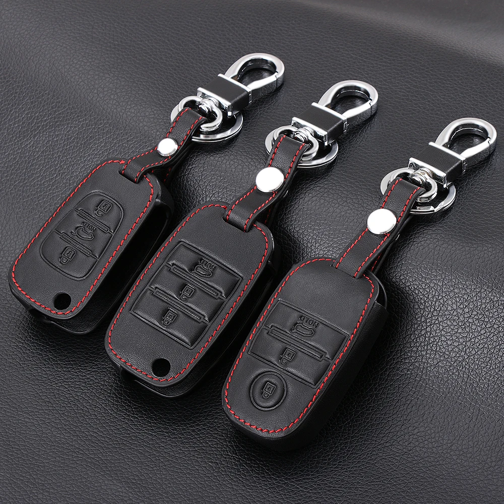 Leather key chain ring cover case holder for KIA Ceed K3 K4 K5 Sportage R QL KX5 Sorento KX3 KS3 RIO Cerato Optima Frote Soul