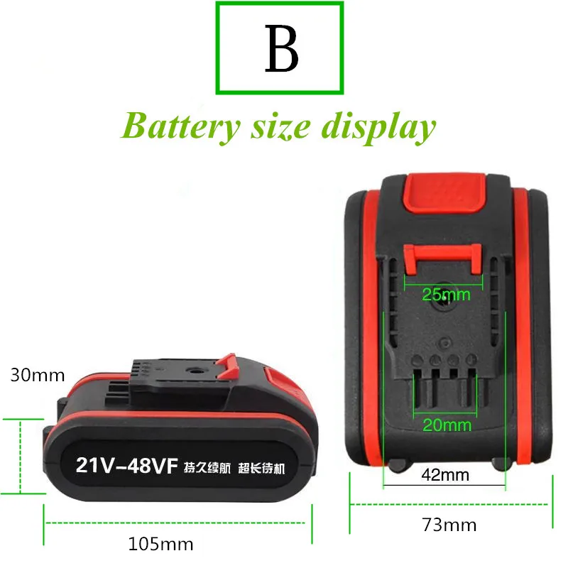 Batteria ricaricabile al litio da 21V di grande capacità 18650 per cacciavite elettrico e trapano a mano