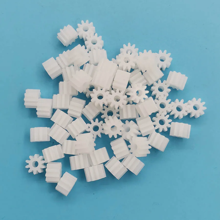 

102A 0.5M Thickness 4mm OD=6mm 10 Teeth 2mm Shaft Tight Pom Plastic Gear Toy Model Gear (1000pcs/lot)