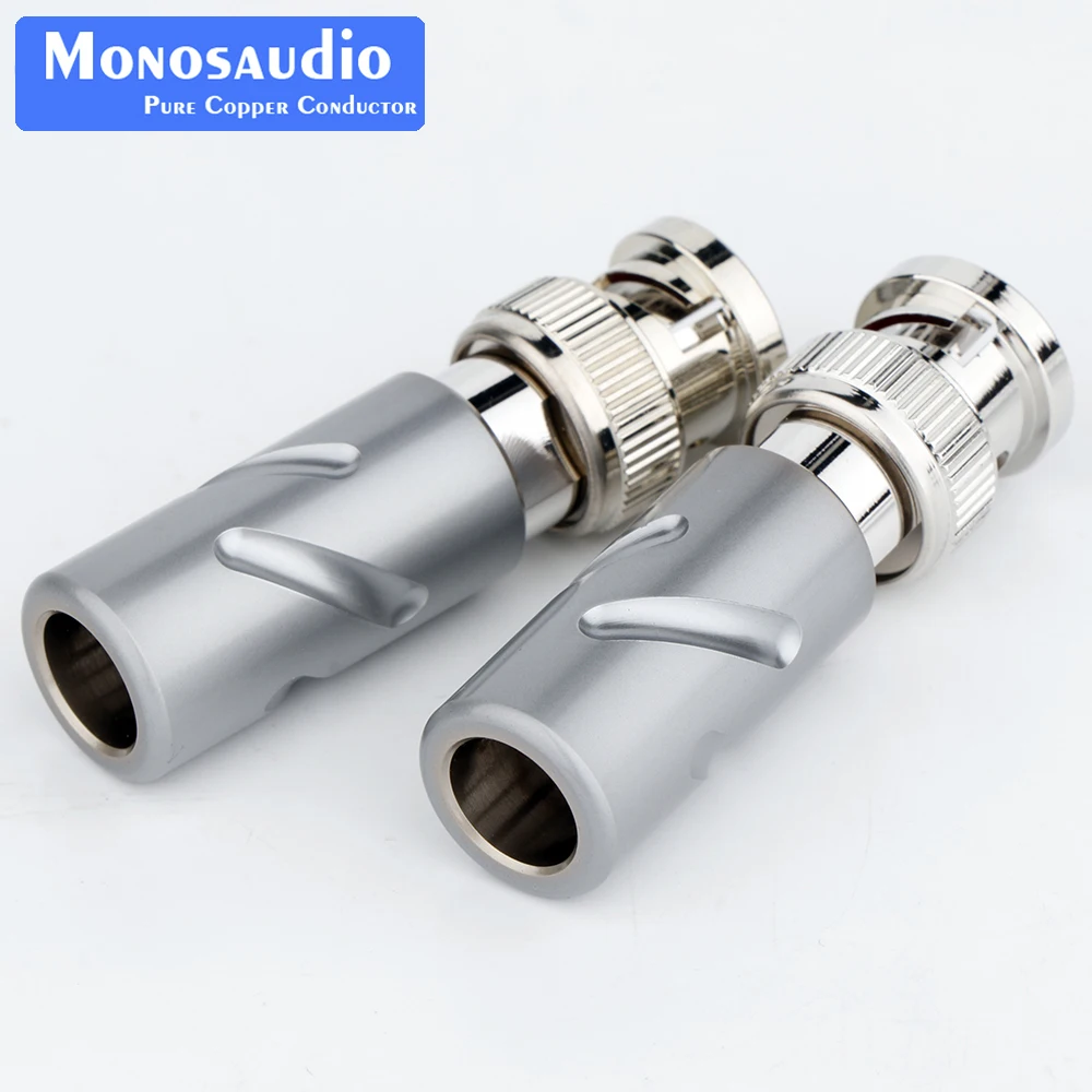 

Monosaudio High Quality Pure Copper Rhodium Plated BNC75R Connector BNC Male Plug Video Cable HD SDI Connector BNC Plug