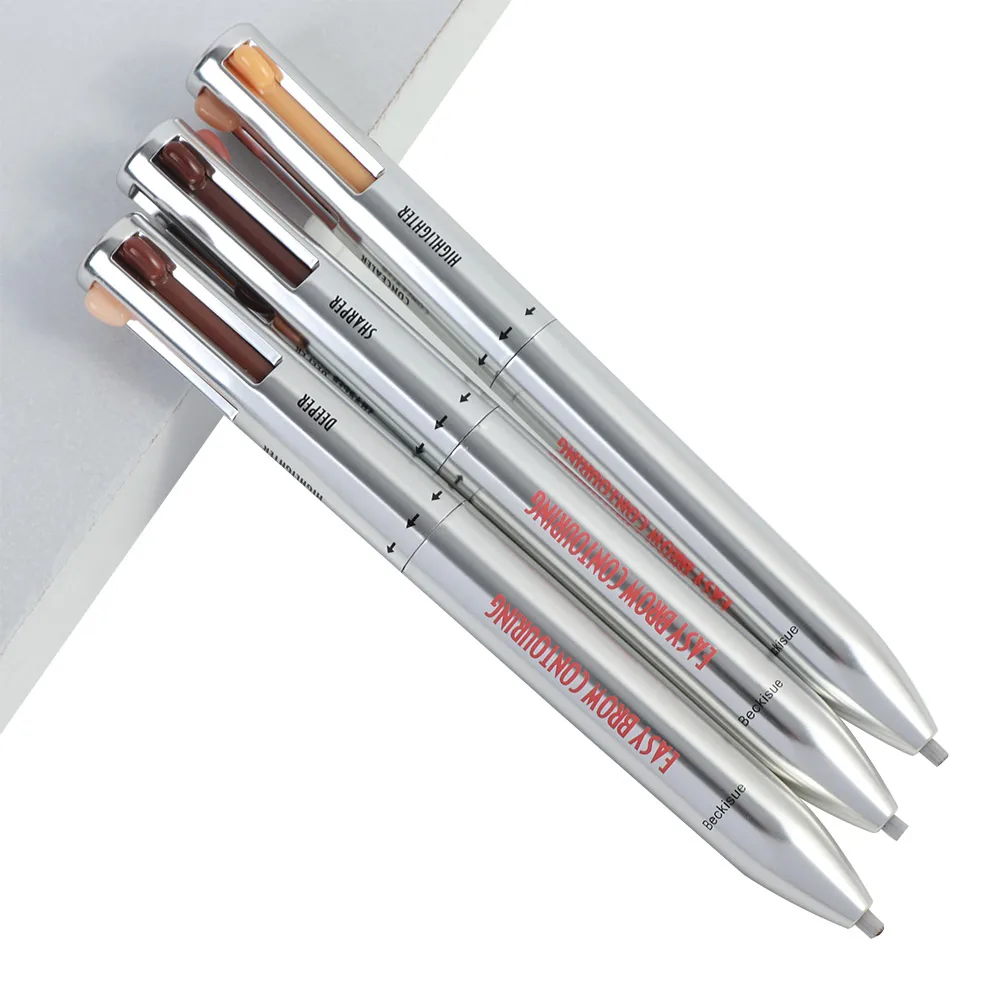 4 in 1 Eyebrow Pencil Waterproof Highlighting Brow Pencil Lasting Easy Color Eyebrow Eyeliner Pen Women Makeup Cosmetic Tool