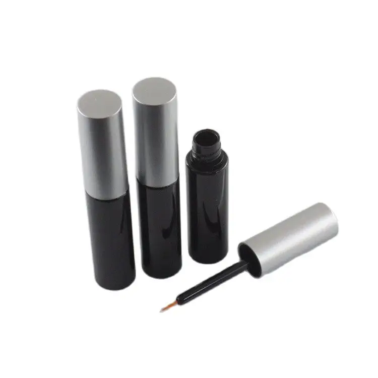 8ml black plastic tube silver top for eyeliner brush mascara active eye lashes make up cosmetic packing