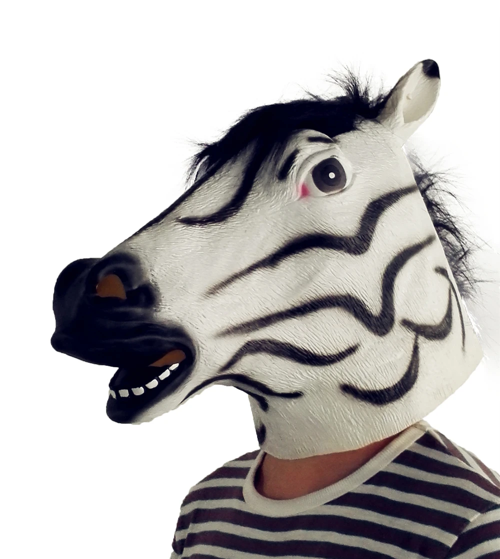 Party Masks Latex Donkey Zebra Horse Rainbow Unicorn Animal Head Mask Creepy Halloween Costume cosplay Theater Prop Novelty