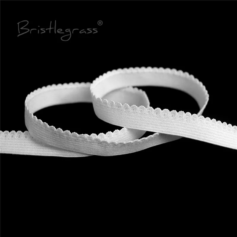 

BRISTLEGRASS 50 100 Yard 3/8" 10mm Picot Loop Frilly Decorative Lace Trim Elastics Spandex Bands Headband Lingerie Sewing Crafts