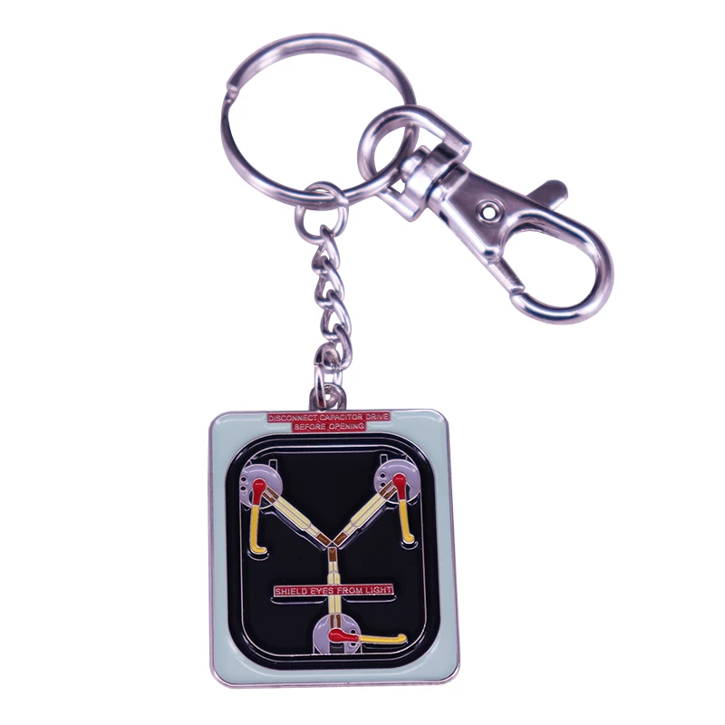 

Delorean Flux Capacitor Keychain Enamel Pendant Key Chains Back To The Future Keyring Time Travel Sci-fi Movie Fan Cool Addition