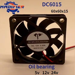 Dc6015 Cooling Fan Oil Bearing 5v12v 24V Power Supply Charger Mute Fan 6cm