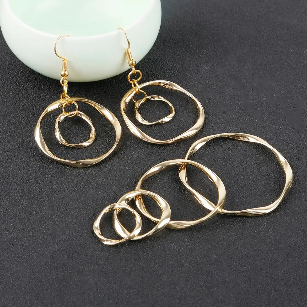 17/20/32/42mm Geometric Circle Shape Zinc Alloy Beads Charm Pendant for DIY Earring Necklace Making Jewelry Findings Accessories