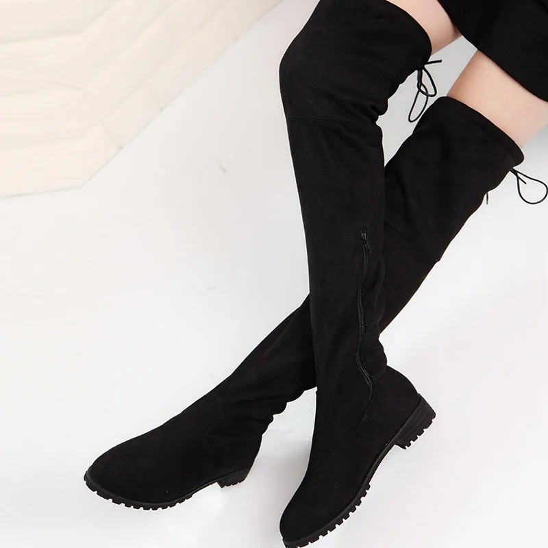 Autumn Women boot Faux Suede Women Over The Knee Boots Sexy High Heels Shoes Woman Female Slim Thigh High Boots Botas 35-43