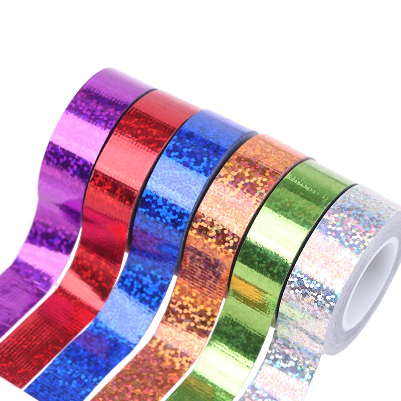 1pcs Laser Foil Tape Masking Tape DIY Stationery Scrapbooking Photo Album Decor Tape High-Strength Adhesive Small Rolls