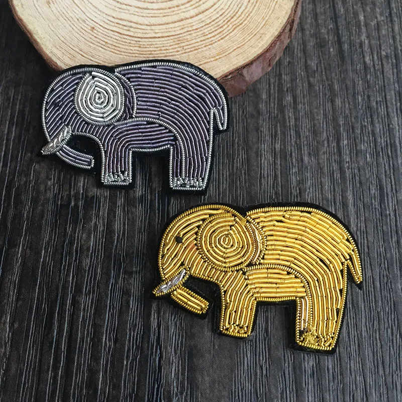 Lovely be hilarious brooch DIY gold elephant grey elephant hand embroidery chapter senior Indian silk clothing animals