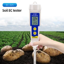 EC-315 Tester EC per terreno 2 in 1 Misuratore multiuso per terreno per piante impermeabile EC ppm CF Tester di conducibilità per acquario da laboratorio