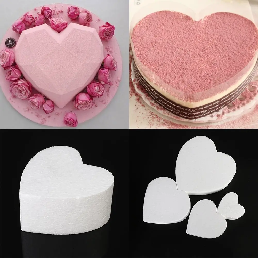 Flower Decor Sugarcraft Dummy Practice Model Polystyrene Styrofoam Heart Shaped Cake Foam Mould