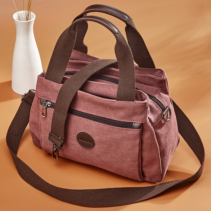 Neue Multifunktions Umhängetasche für Frauen Schulter Messenger Taschen Weibliche Leinwand Handtaschen Mode Große Kapazität Hobos Pack – Detail 6