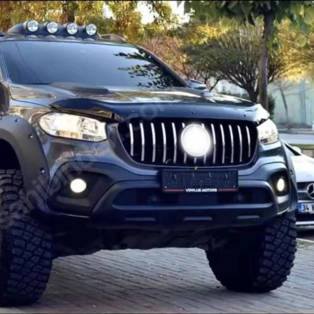 Black Chrome Front Middle Grille Racing Grill Grills Fit For Mercedes Benz x-class AMG 2018 2019 ABS GT style Truck Pick Up