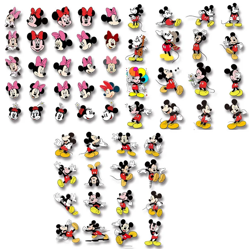 Mickey Minnie Cartoon characters Heat Vinyl Ironing Stickers Decor Cloth patches Heat Transfer printing