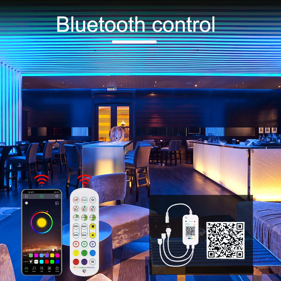 Tira de luces LED de neón para decoración de habitación, cinta de luz de silicona impermeable con control remoto/WiFi/aplicación Bluetooth, Tuya,